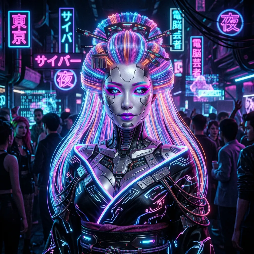 Cyber Geisha Portrait visual output example