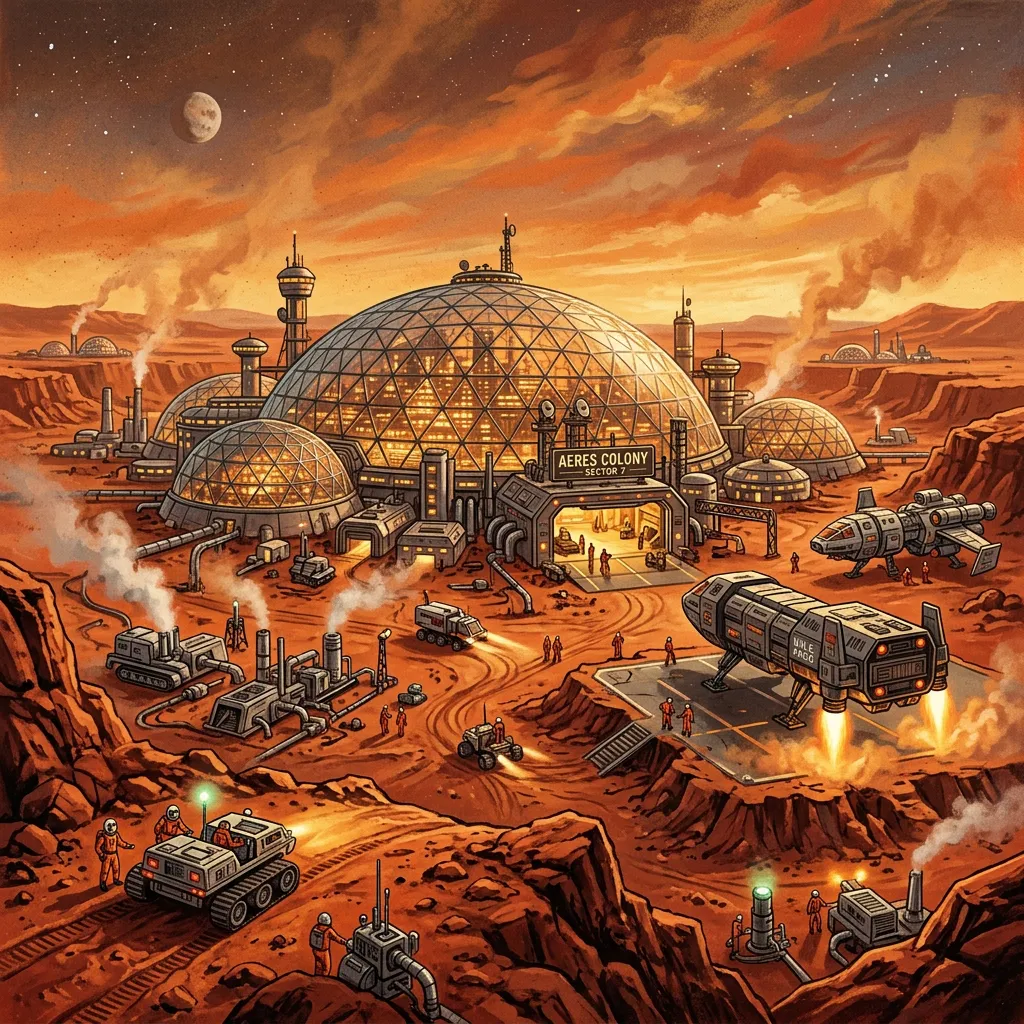 Sci-Fi Space Hangar visual output example